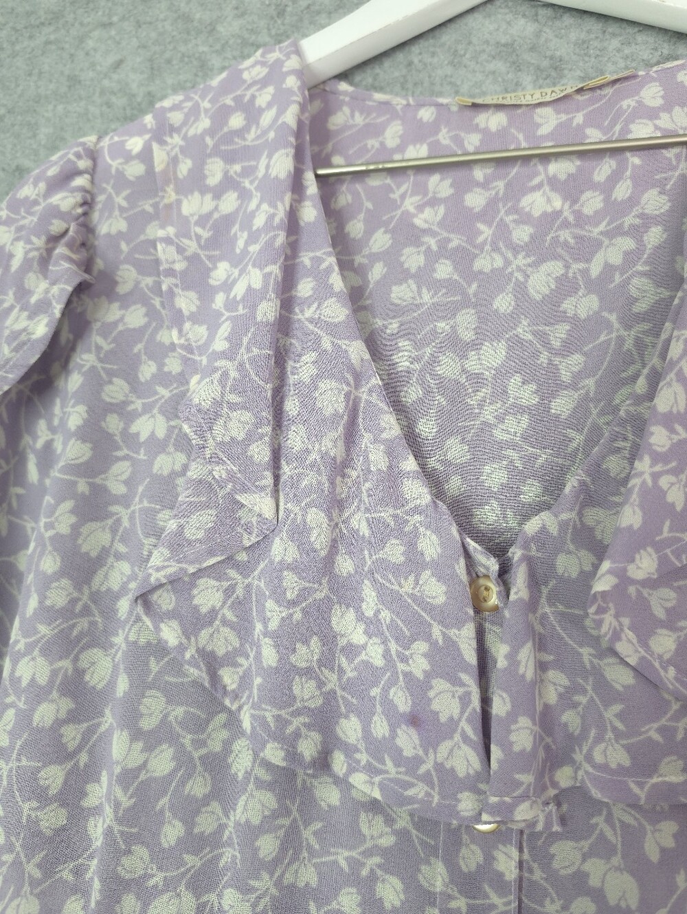 Christy Dawn Lilac Floral Vneck Maxi Dress with White Vine Print - Picture 8 of 8